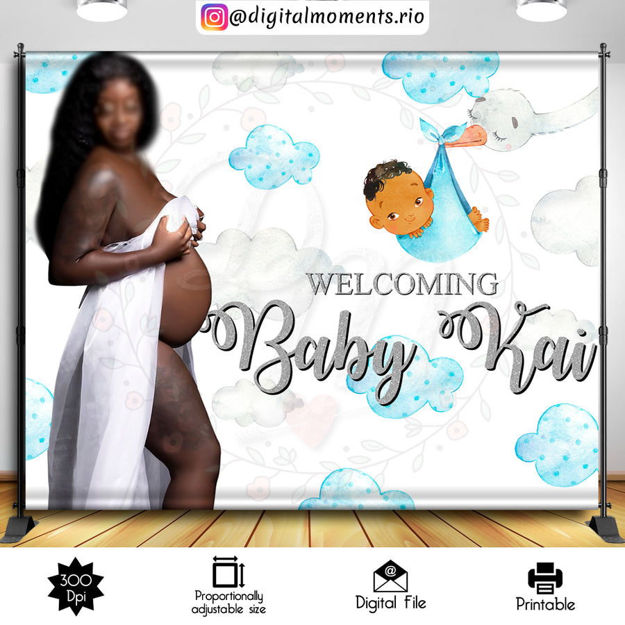Storks 10x8 Custom backdrop with picture, Digital file only | Custom Digital Download for Kids Party or Event