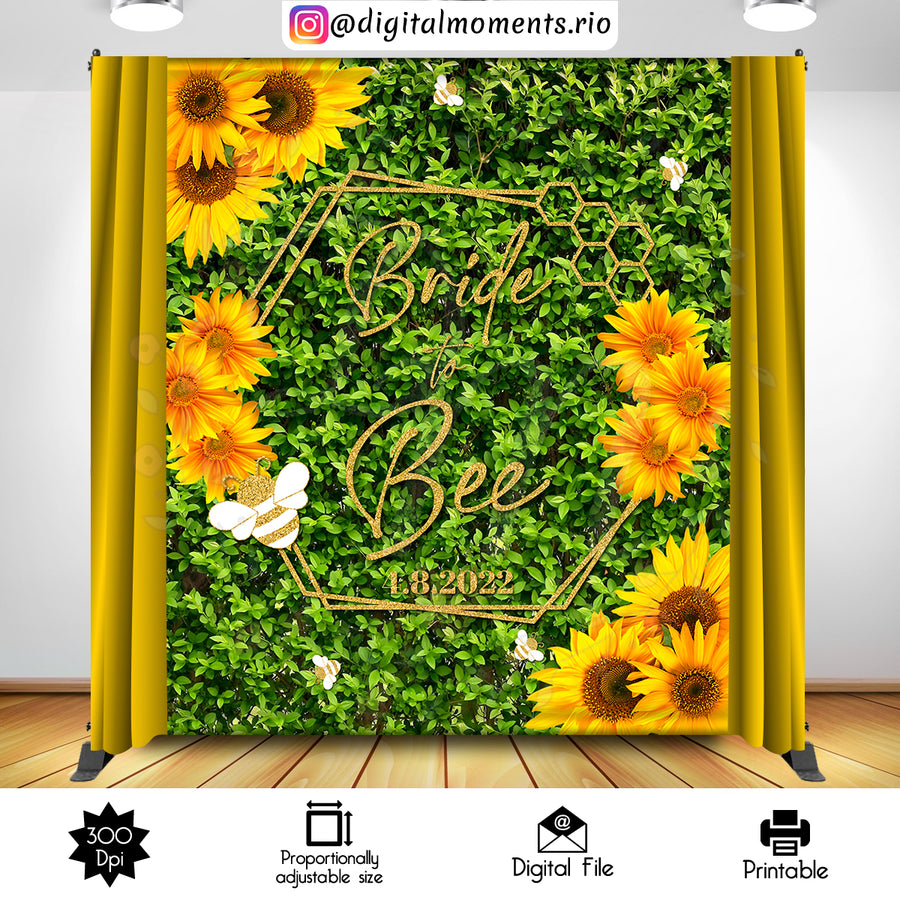 Sunflowers Birthday 6x7 Custom Backdrop, Digital file only | Custom Digital Download for Kids Party or Event