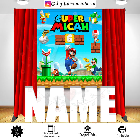 Fondo personalizado de Super Mario 5x6, solo archivo digital