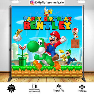 Super Mario - Backdrop - Birthday