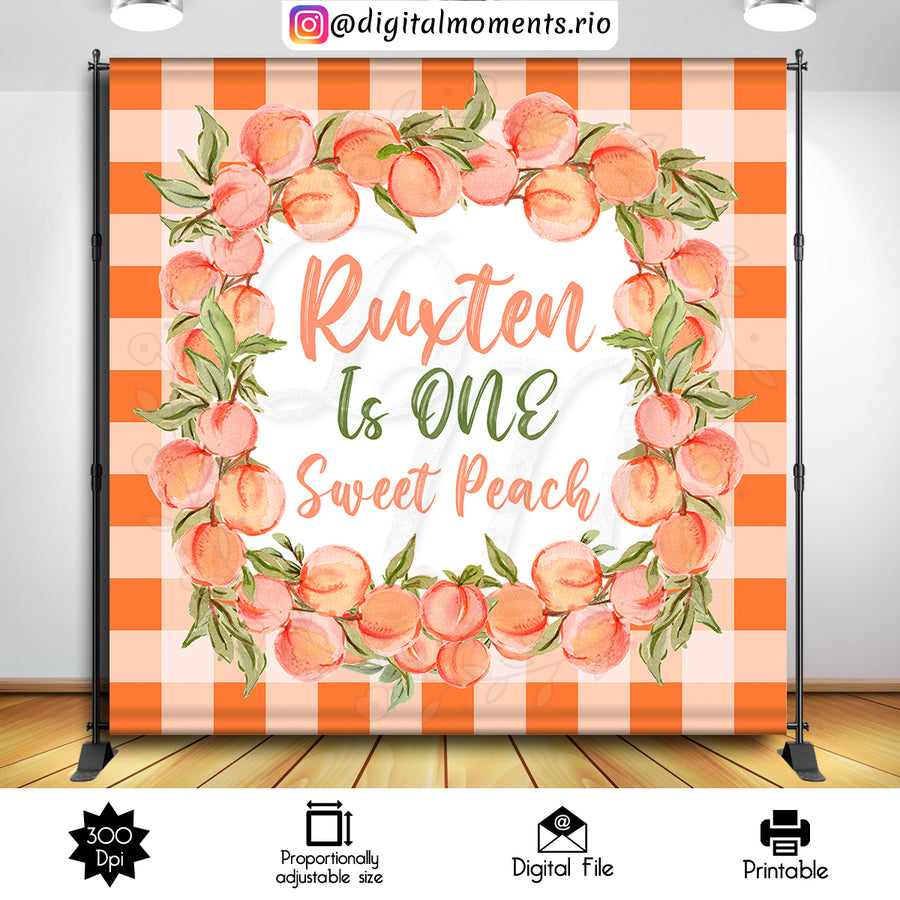 Sweet Peach 8x8 Custom Backdrop, Digital file only | Custom Digital Download for Kids Party or Event