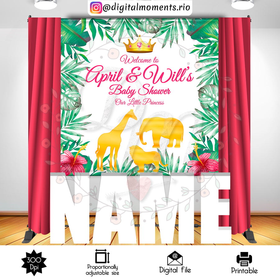 Safari 6x6 Custom Backdrop, Digital file only | Custom Digital Download for Kids Party or Event
