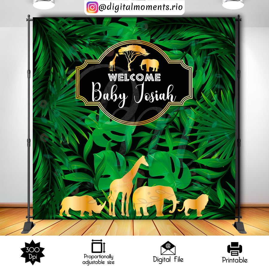 Safari 8x8 Custom Backdrop, Digital file only | Custom Digital Download for Kids Party or Event