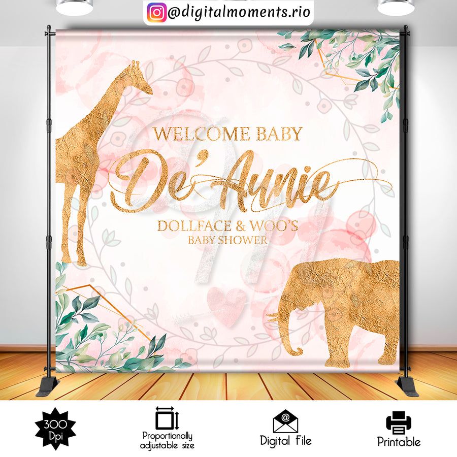 Safari 8x8 Custom Backdrop, Digital file only | Custom Digital Download for Kids Party or Event