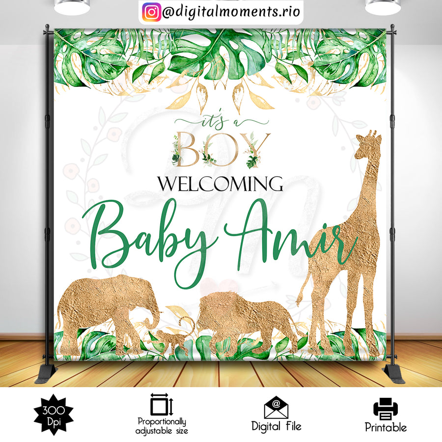 Safari 8x8 Custom Backdrop, Digital file only | Custom Digital Download for Kids Party or Event