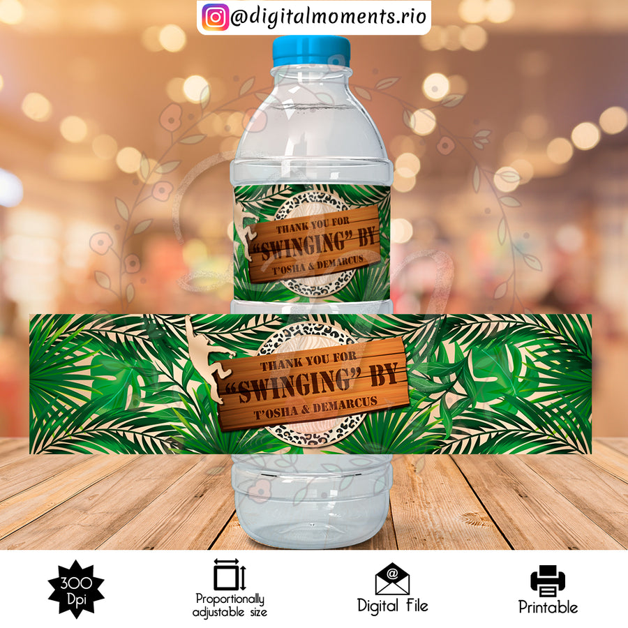 Safari Custom Water Bottle Label, Digital file only | Custom Digital Download for Kids Party or Event