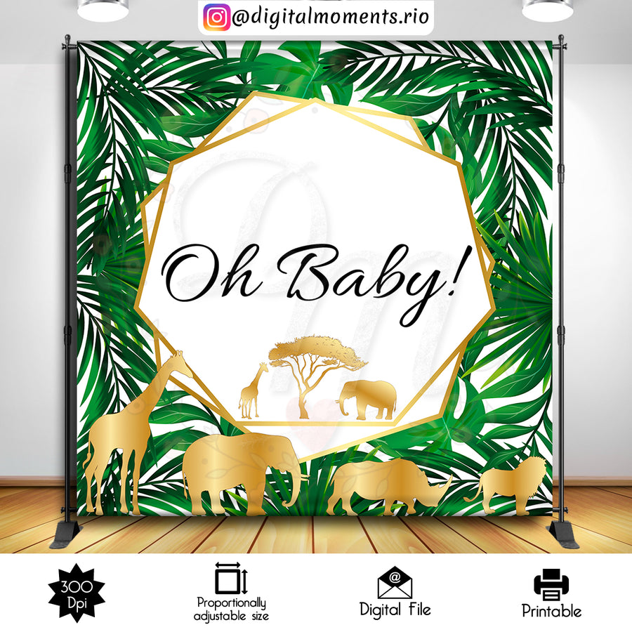 Safari 8x8 Custom Backdrop, Digital file only | Custom Digital Download for Kids Party or Event