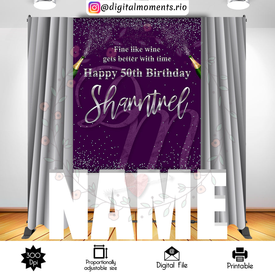 Birthday 5x6 Custom backdrop, Digital file only | Custom Digital Download for Kids Party or Event