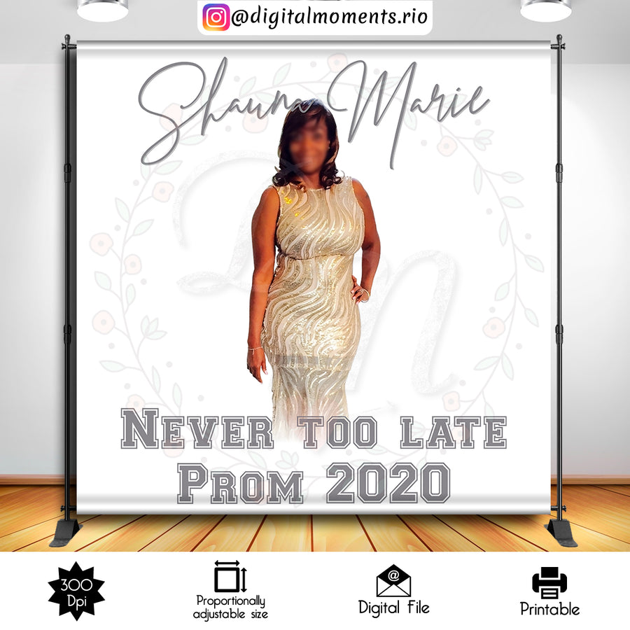 Graduation 8x8 Custom Backdrop with 1 picture, Digital file only | Custom Digital Download for Kids Party or Event