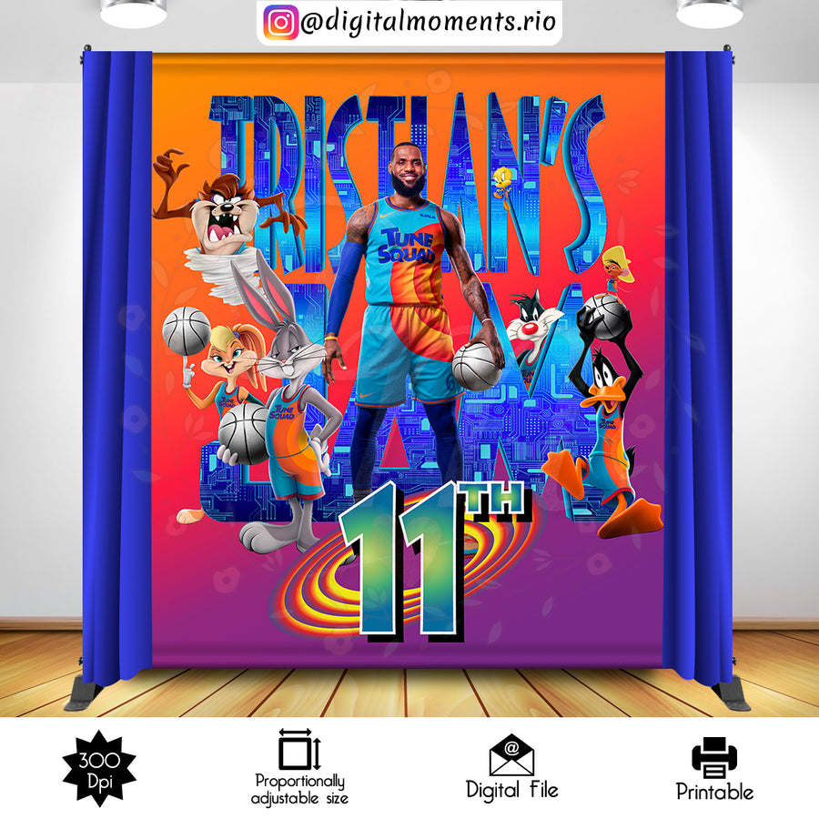 Space Jam 6x7 Custom Backdrop, Digital file only | Custom Digital Download for Kids Party or Event
