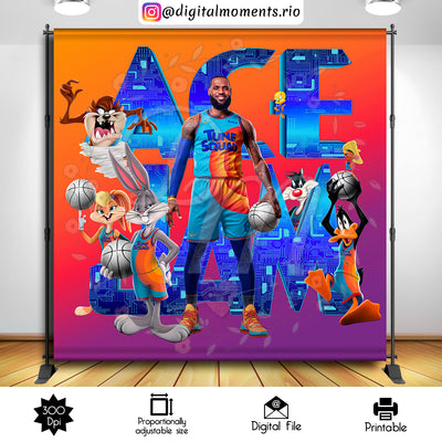 Space Jam - Backdrop - Birthday