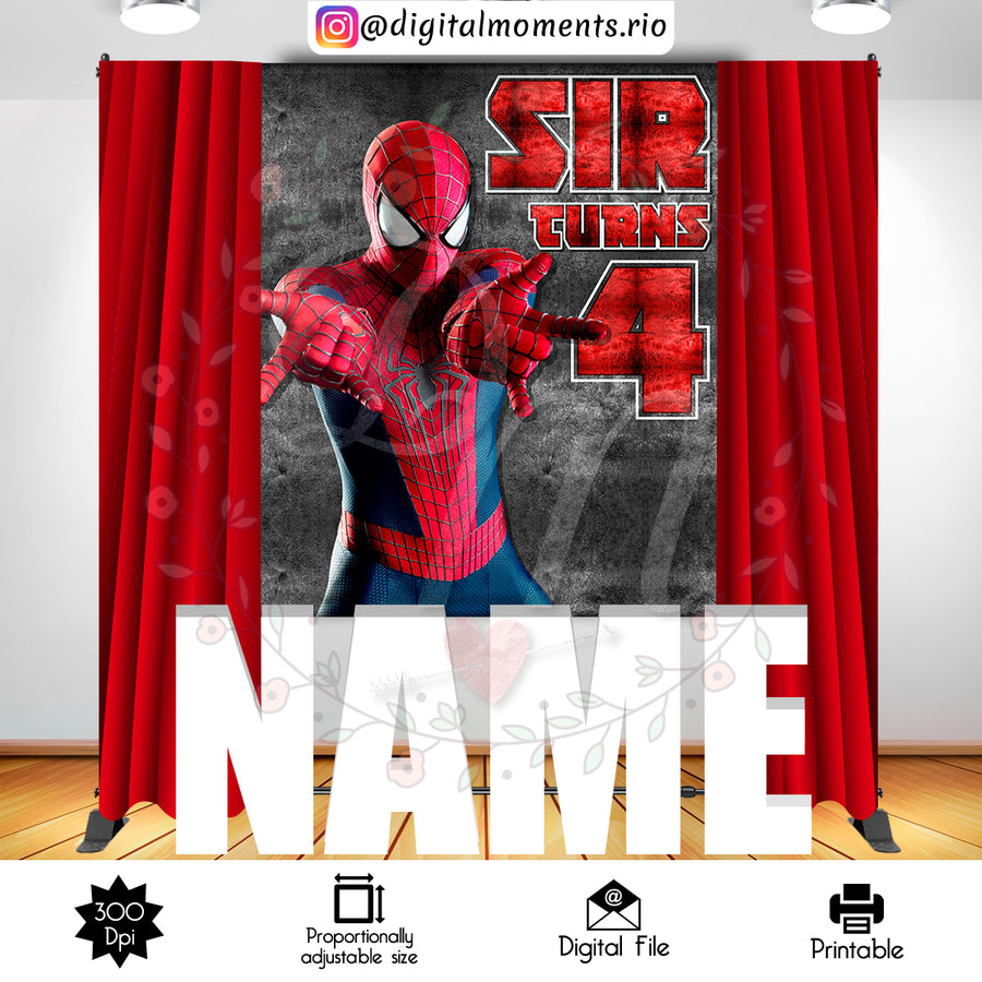 Spider-Man 5x6 Custom backdrop, Digital file only | Custom Digital Download for Kids Party or Event