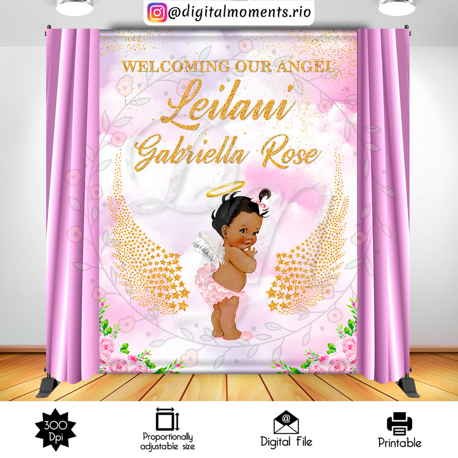 Little Angel 6x8 Custom Backdrop, Digital file only | Custom Digital Download for Kids Party or Event