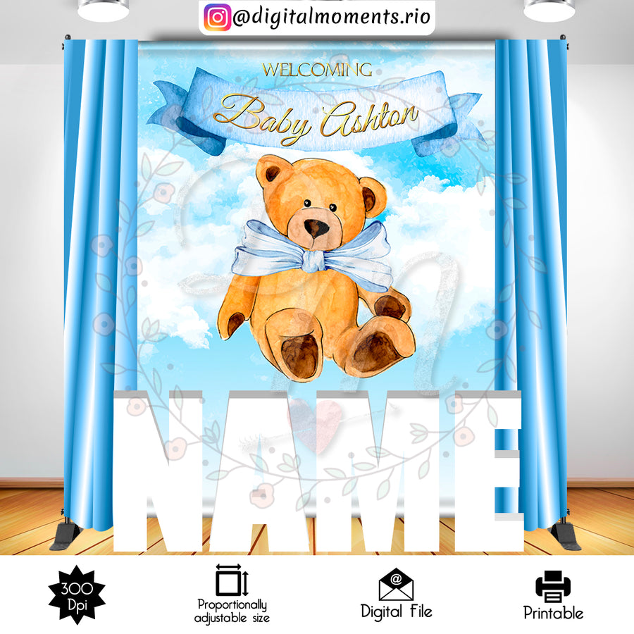 Copy of Teddy Bear 6x8 Custom Backdrop, Digital file only | Custom Digital Download for Kids Party or Event