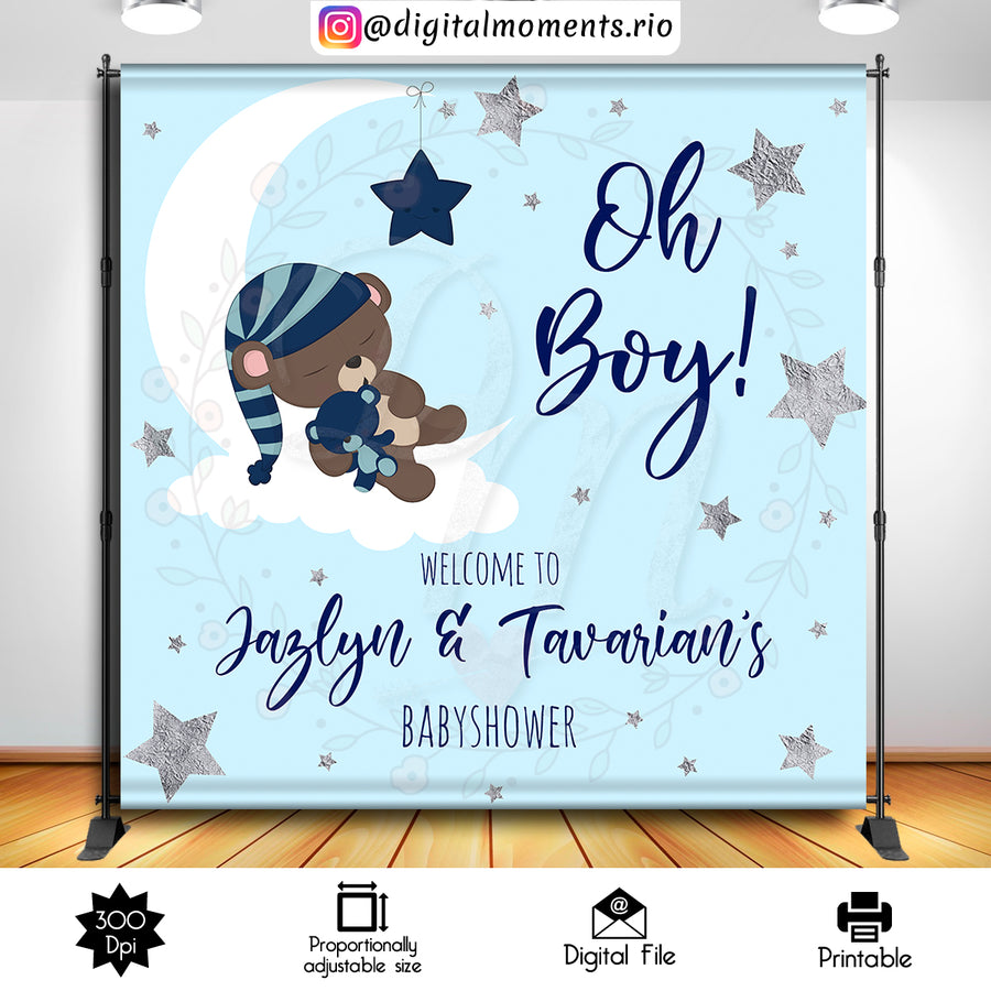 Teddy Bear 8x8 Custom Backdrop, Digital file only | Custom Digital Download for Kids Party or Event