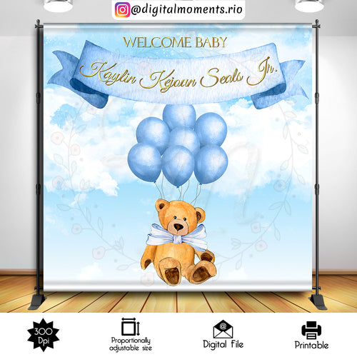 Teddy Bear 8x8 Custom Backdrop, Digital file only