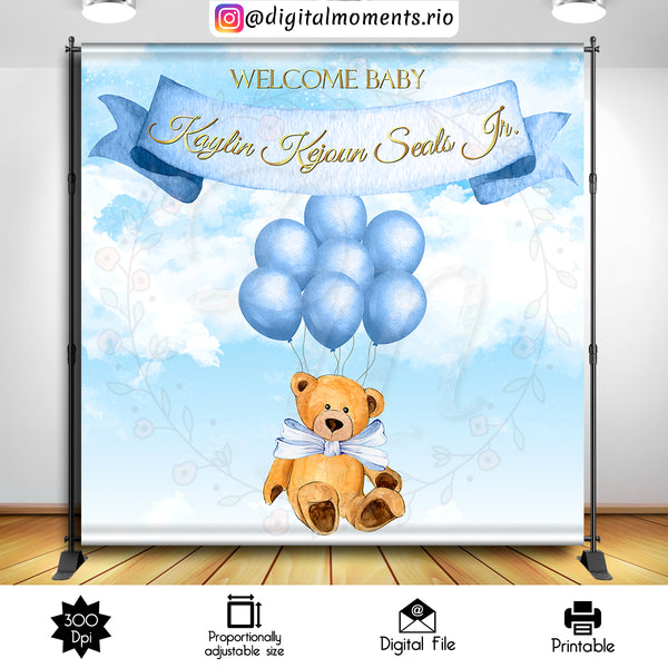 Teddy Bear 8x8 Custom Backdrop, Custom Digital File | Digital Download for Events for Events. 8x8, arts, backdrop, backdrop-sign, bear, cele…