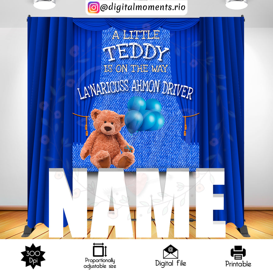 Teddy Bear 5x6 Custom backdrop, Digital file only | Custom Digital Download for Kids Party or Event