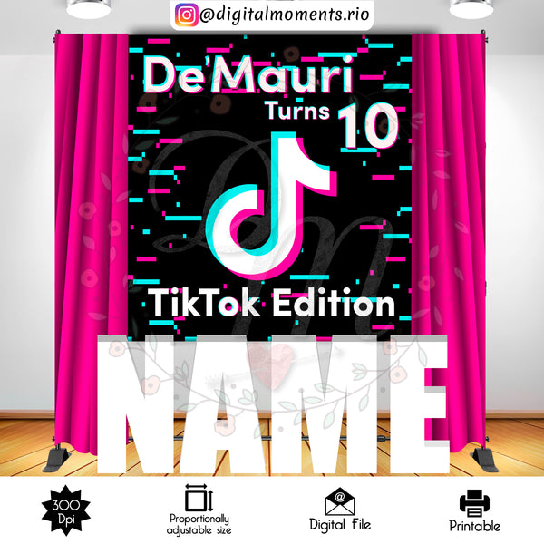 TikTok 6x6 Custom backdrop, Custom Digital File | Digital Download for Events for Events. 6x6, arts, backdrop, backdrop-sign, celebration, c…