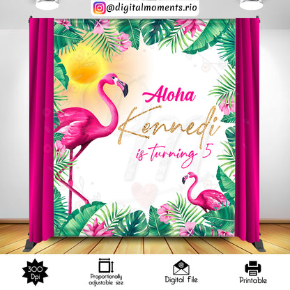 Tropical Flamingo 5x6, events, custom, 7x8, tropical, backdrop