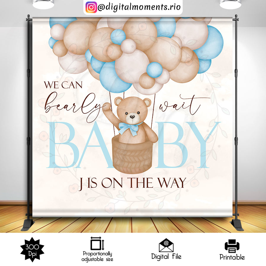 Teddy Bear 8x8 Custom Backdrop, Digital file only | Custom Digital Download for Kids Party or Event