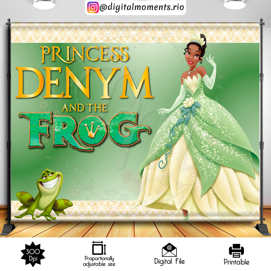 Princess Tiana 8x6 Custom Backdrop, Digital file only | Custom Digital Download for Kids Party or Event