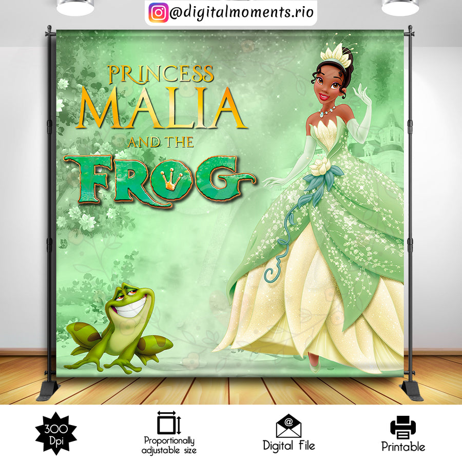 Princess Tiana 8x8 Custom Backdrop, Digital file only | Custom Digital Download for Kids Party or Event