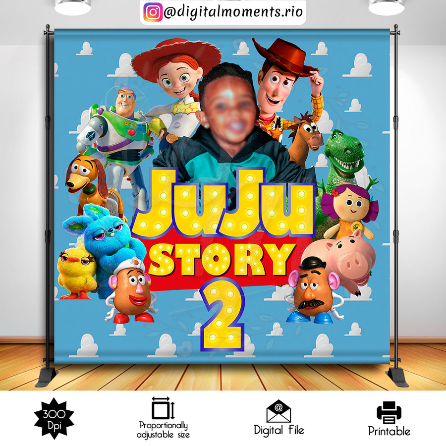 Toy Story 8x8 Custom backdrop with picture, Digital file only | Custom Digital Download for Kids Party or Event