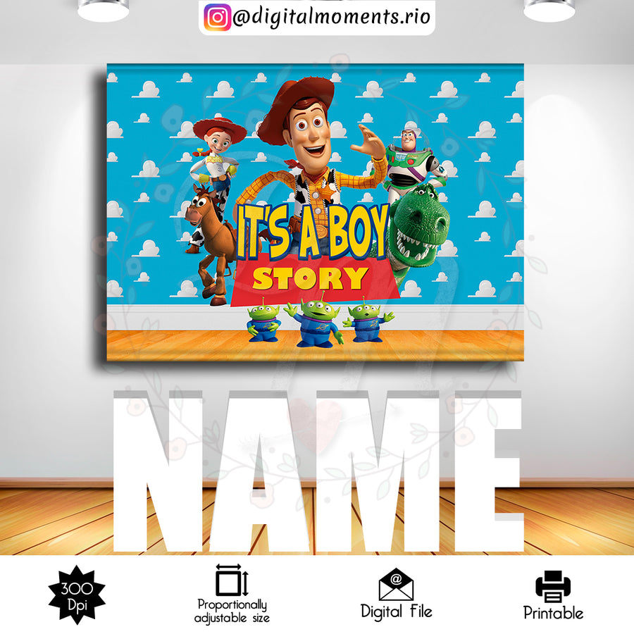 Toy Story 7x5 Custom Backdrop, Digital file only | Custom Digital Download for Kids Party or Event