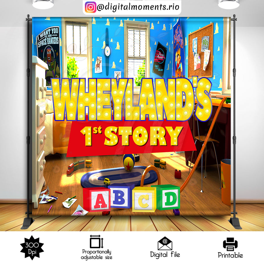 Toy Story 8x8 custom backdrop, Digital file only | Custom Digital Download for Kids Party or Event