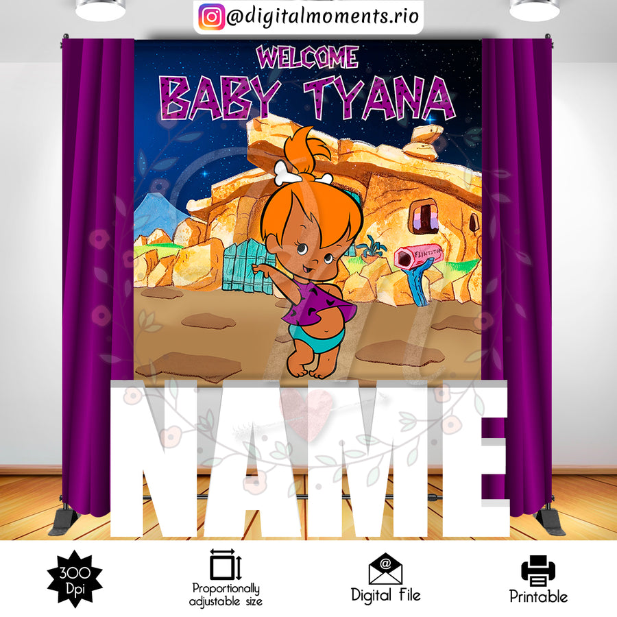 Pebbles 6x6 Custom Backdrop, Digital file only | Custom Digital Download for Kids Party or Event