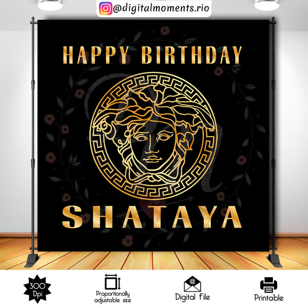 Versace 8x8 custom backdrop, Custom Digital File | Digital Download for Events for Events. 8x8, arts, backdrop, backdrop-sign, celebration, …