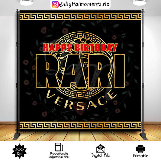 Versace Birthday 8x8 custom backdrop, Digital file only