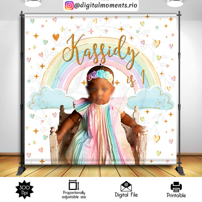 Pastel Rainbow - Backdrop - Birthday
