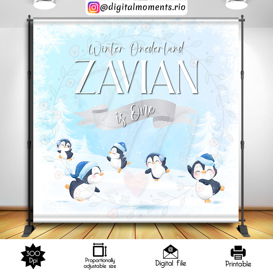 Winter Wonderland 8x8 Custom Backdrop, Digital file only | Custom Digital Download for Kids Party or Event