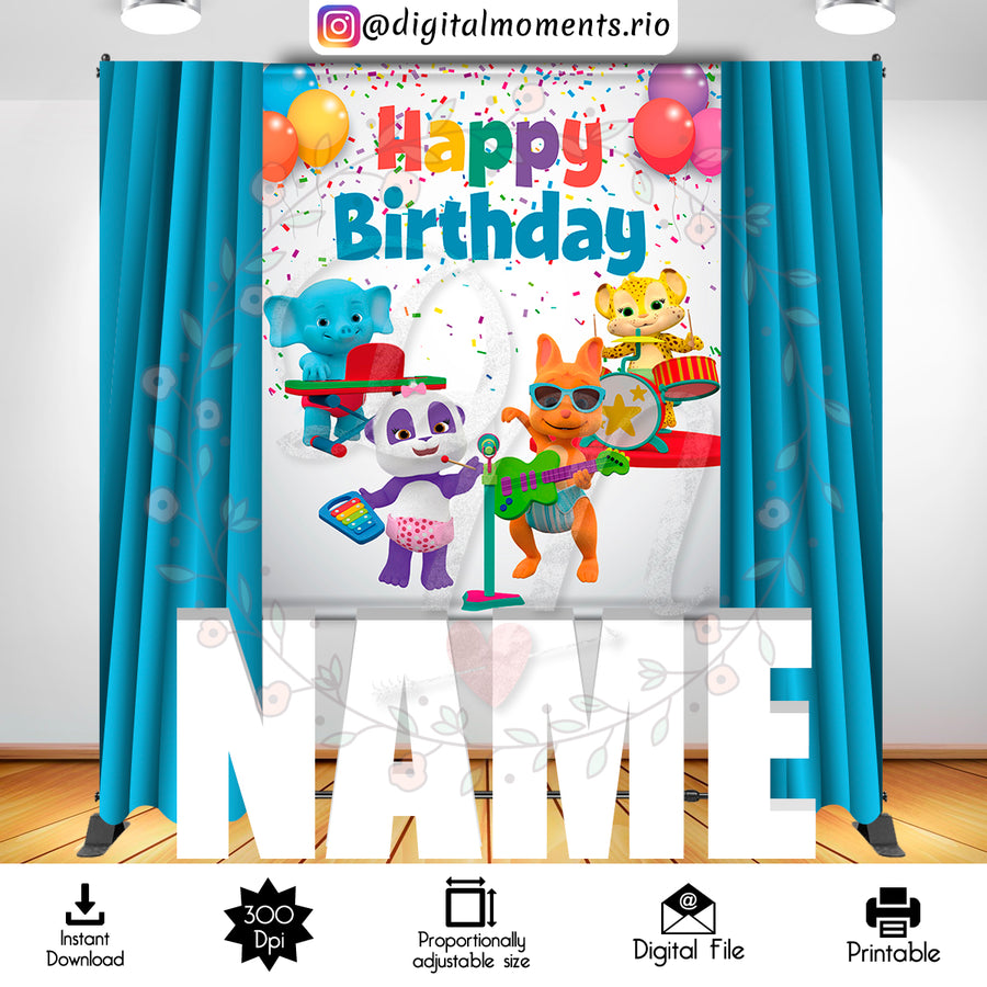 Word Party 5x6 Digital Backdrop Design, Instant Download | Custom Digital Download for Kids Party or Event