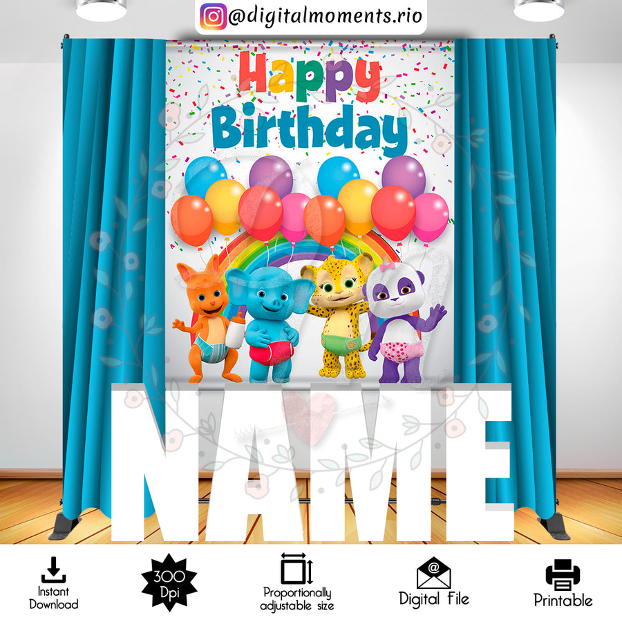 Word Party 5x6 Digital Backdrop Design, Instant Download | Custom Digital Download for Kids Party or Event