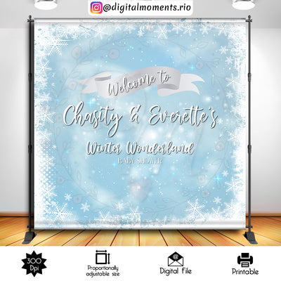 Winter Wonderland - Backdrop - Birthday