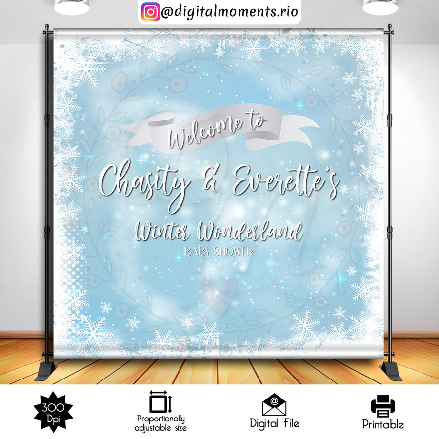 Winter Wonderland 8x8 Custom Backdrop, Digital file only | Custom Digital Download for Kids Party or Event