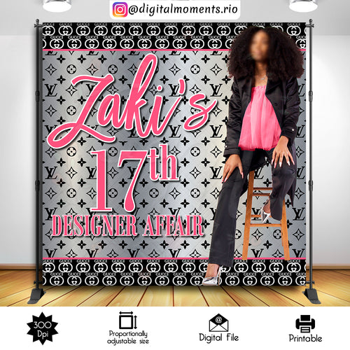 Zaki Design 8x8, events, custom, backdrop, picture, birthday, 8x8, glamour