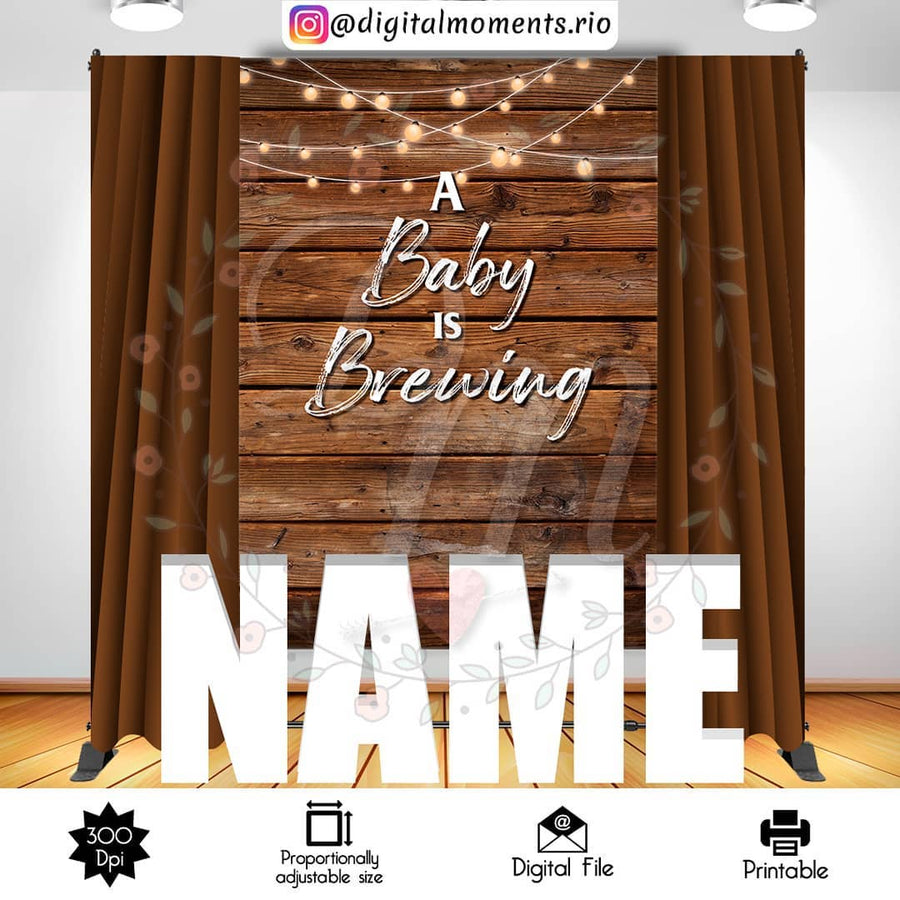 A Baby is Brewing 5x7 Custom Backdrop, Digital file only | Custom Digital Download for Kids Party or Event