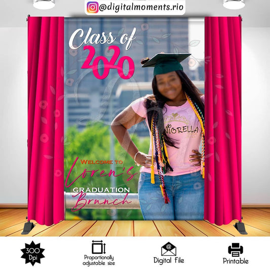 Graduación 6x8 Fondo personalizado, solo archivo digital