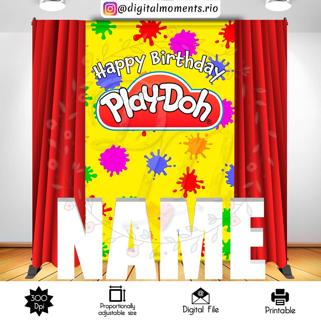 Fondo personalizado Play-Doh 5x8, solo archivo digital