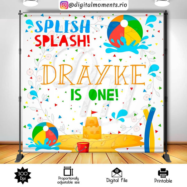 Pool Party 8x8 Custom Backdrop, Custom Digital File | Digital Download for Events for Events. 8x8, arts, backdrop, backdrop-sign, celebratio…