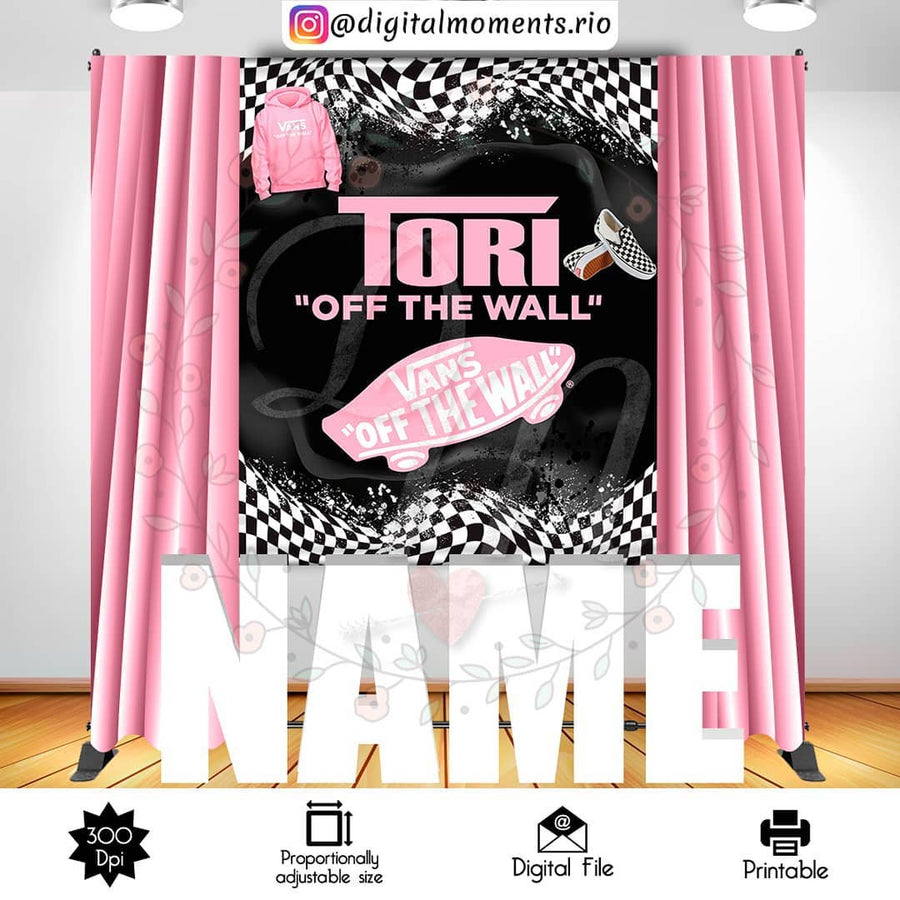 Vans 5x6 Custom Backdrop, Digital file only | Custom Digital Download for Kids Party or Event