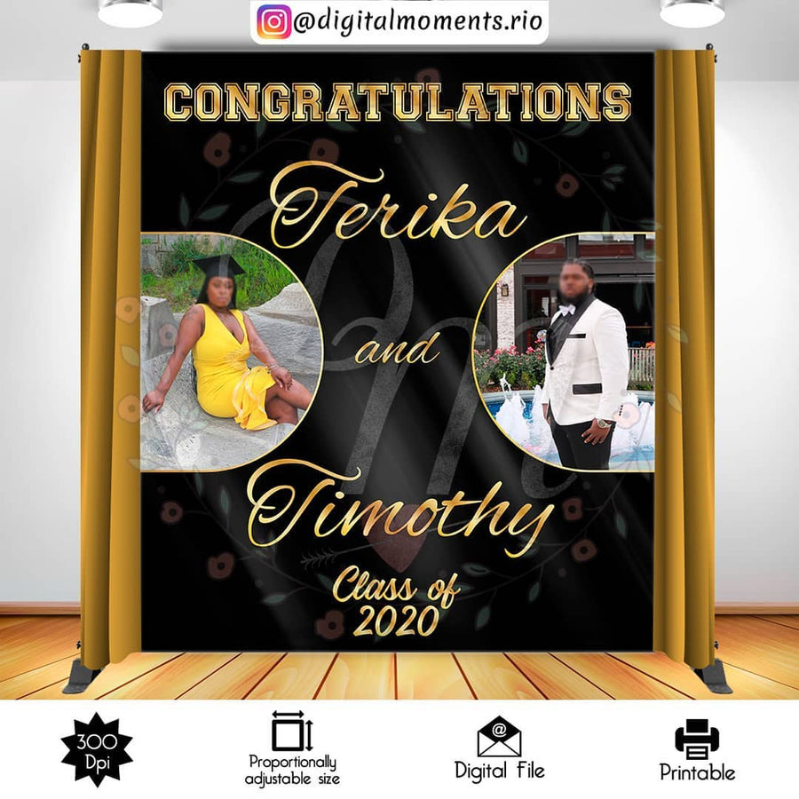 Graduation 6x8 Custom Backdrop, Digital file only | Custom Digital Download for Kids Party or Event