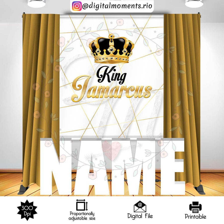 King 5x6 Custom Backdrop, Digital file only | Custom Digital Download for Kids Party or Event
