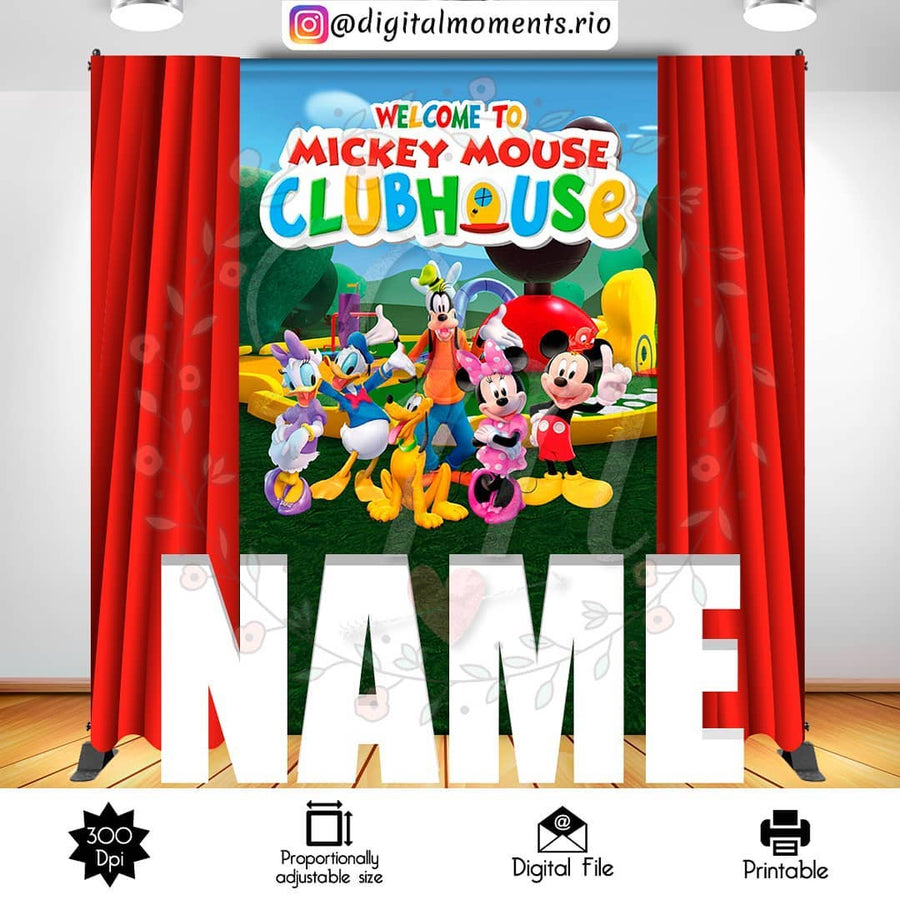 Mickey Mouse Clubhouse 5x8 Custom Backdrop, Digital file only | Custom Digital Download for Kids Party or Event