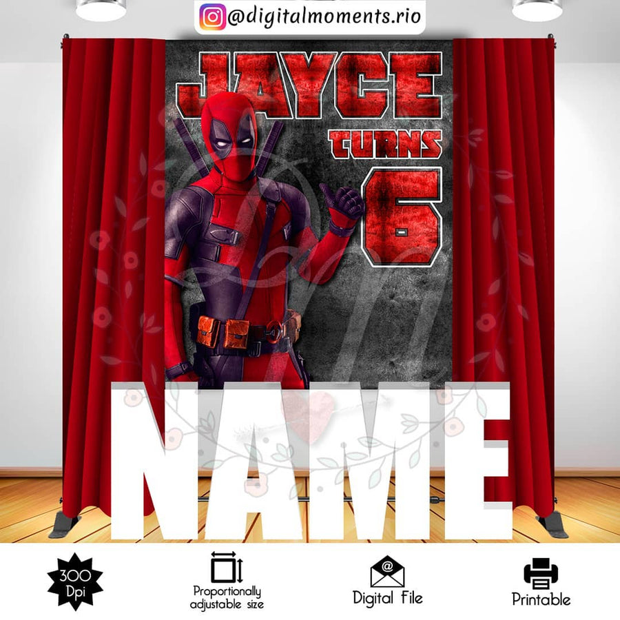 Deadpool 5x6 Custom Backdrop, Digital file only | Custom Digital Download for Kids Party or Event