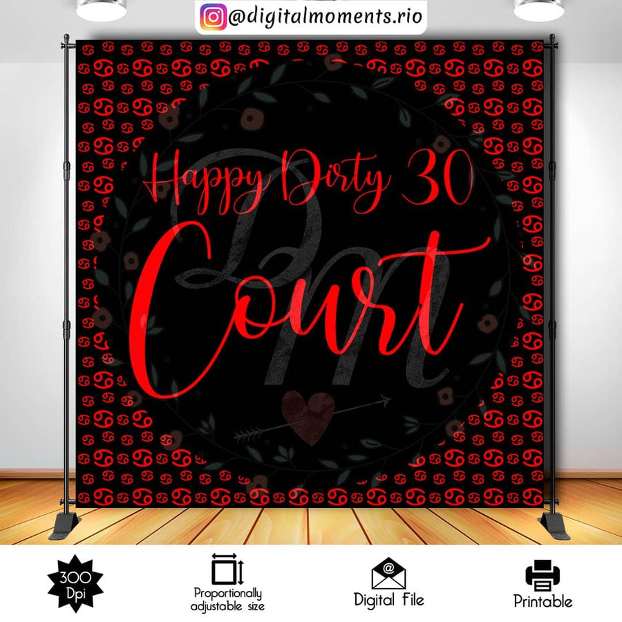 Dirty 30 8x8 Custom Backdrop, Digital file only | Custom Digital Download for Kids Party or Event